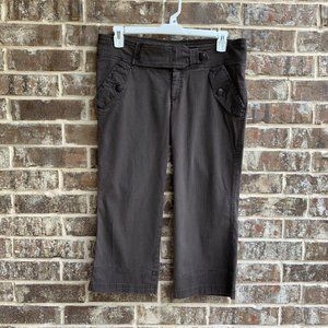 Cropped Capri Pants Brown Medium